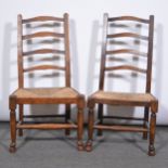 Two beech child's chairs,