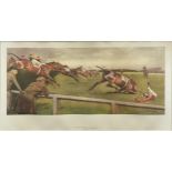 After Joy Hawken, three horse racing prints, r=two Aldin prints and a Lester Piggott signed print