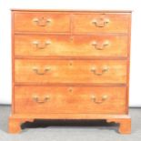 George III oak chest of drawers,