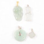 Gemporia - Four type A jadeite pendants.