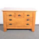 Contemporary oak chest of drawers,
