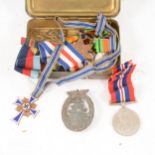 Three World War One campaign medals, Cross of Honour of the German Mother, etc
