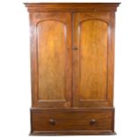 A Victorian mahogany wardrobe, of small size,