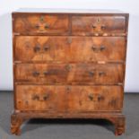 George II walnut chest of drawers