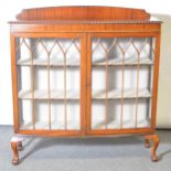 Mahogany bowfront china cabinet,