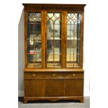 Reproduction mahogany glazed bookcase cabinet, by Richardson Ltd