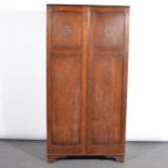 Oak two door wardrobe,