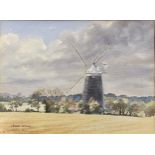 M D Teeuw, Brancaster Village, and two watercolours by Freda Ward