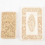 Two Cantonese carved ivory card cases, late 19th century