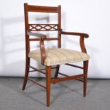 Mahogany and inlaid elbow chair