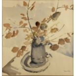 John Yardley, Still Life of Autumn Flowers and Leaves in a Pewter Mug.