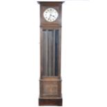 Oak longcase clock, 1920's,