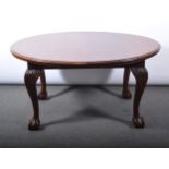 Edwardian mahogany dining table and four chairs,