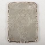 Victorian silver visiting card case, Charles Washington Shirley Deakin, Birmingham 1856.
