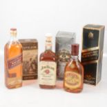 Five bottles of Whisky, 1980s bottlings, and a half bottle of Napoleon brandy