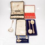 Cased silver cutlery,