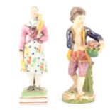 Derby figure of a boy gardener, and a Pearlware figure