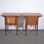 Pair of French beechwood night tables