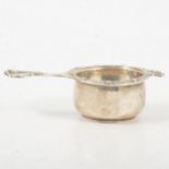 Silver tea strainer and bowl, Adie Brothers Ltd, Birmingham 1947.