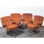 Charles and Ray Eames for Herman Miller, four armchairs, model ES104, 1970s,