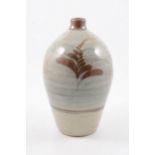 David Leach, a Lowerdown Pottery stoneware vase with foxglove motif