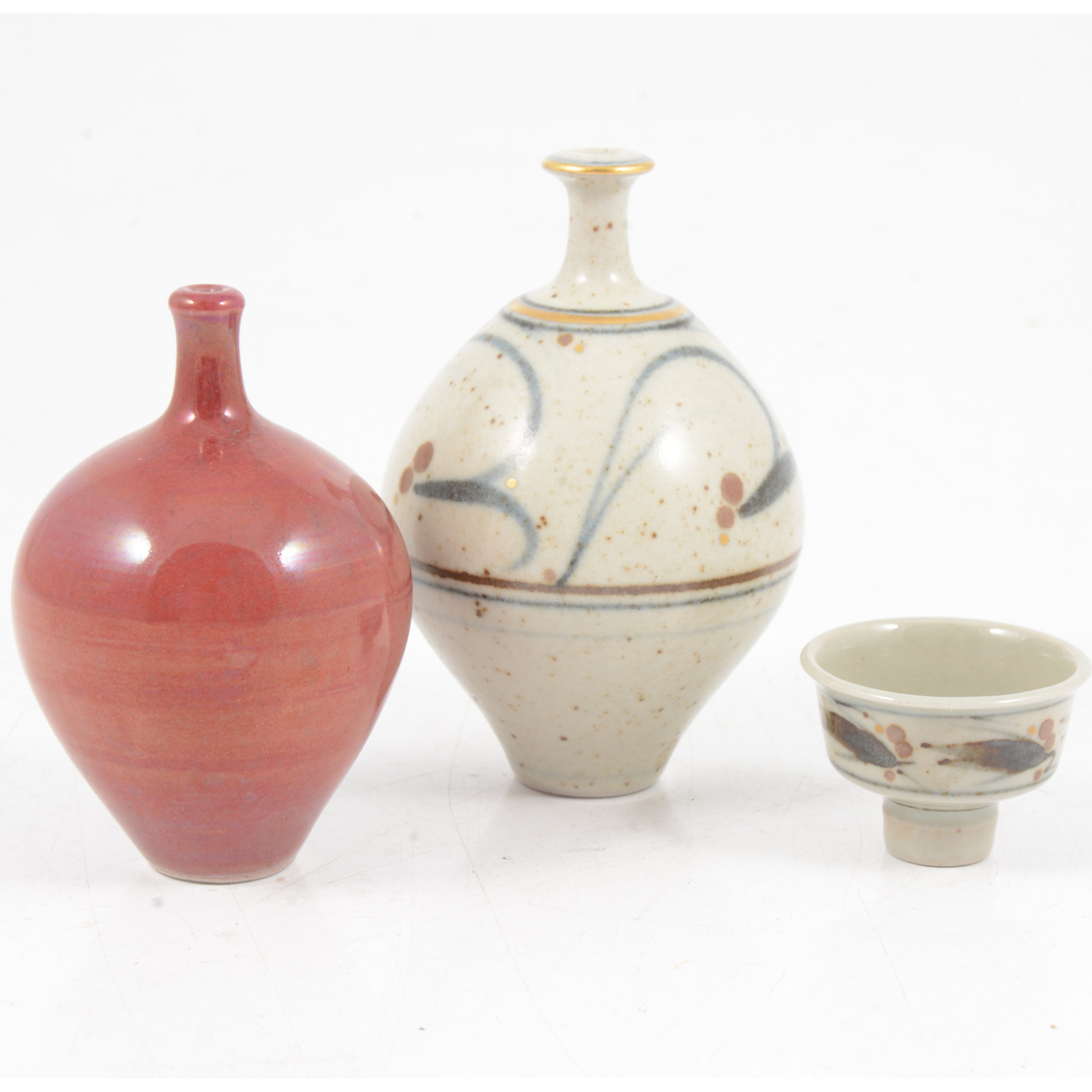 Derek Clarkson, three miniature porcelain vessels - Image 2 of 2