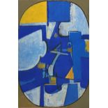 Roy Bizley, Unititled abstract. blue and yellow
