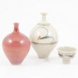 Derek Clarkson, three miniature porcelain vessels