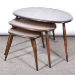 Nest of three 'Pebble' tables by Ercol