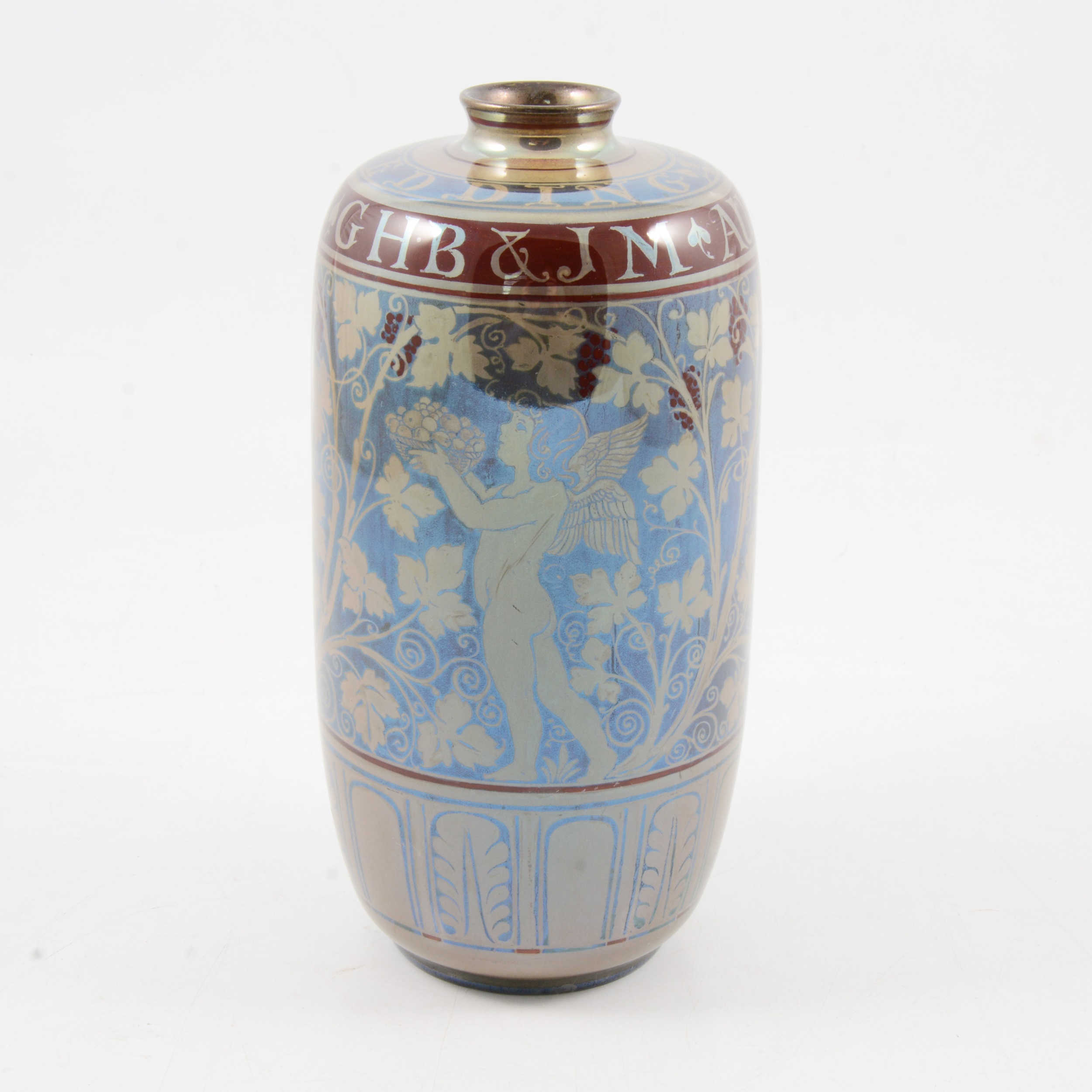 Richard Joyce for Pilkington's Royal Lancastrian, a lustre vase for a silver wedding, 1924 - Image 2 of 6