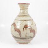 Large studio pottery stoneware vase, potter unidentifed