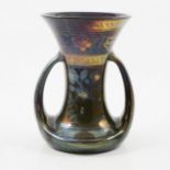 Richard Joyce for Pilkington's Royal Lancastrian, a lustre twin handled vase, 1917