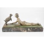 Joseph d'Aste, an Art Deco patinated spelter group