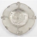 Italian Art Nouveau pewter charger, by Achille Gamba, circa 1900