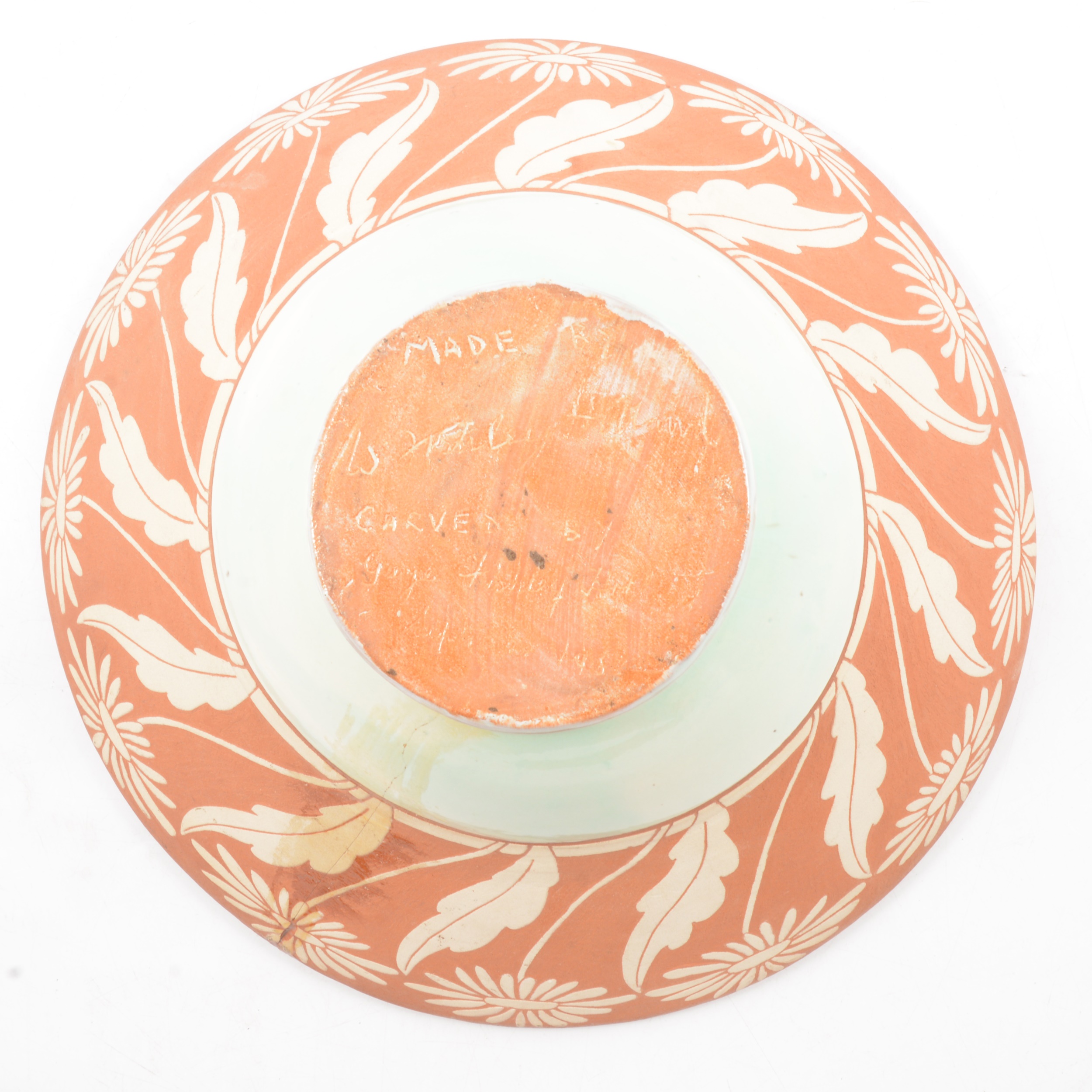 Five pieces of terracotta sgraffito ware by William and Gaye Fishley Holland. - Image 10 of 11