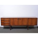 Rosewood 'Torpedo' sideboard, designed by Tom Robertson for McIntosh of Kirkcaldy, 1970s.
