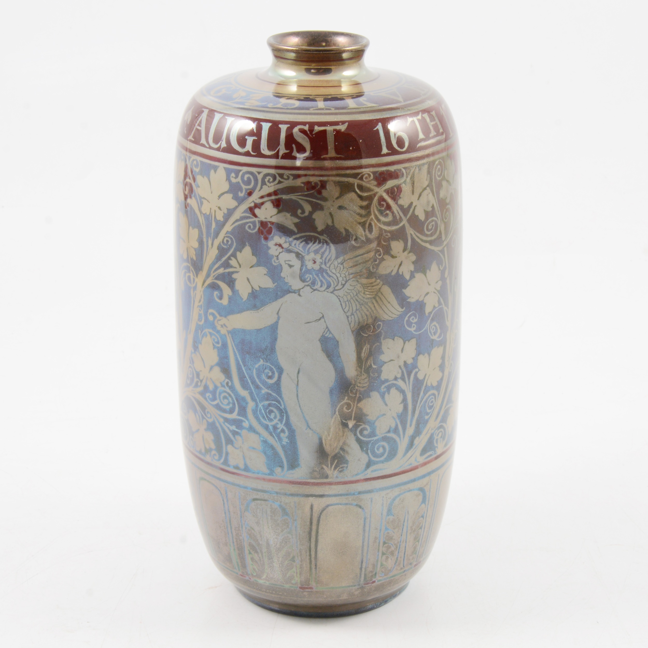 Richard Joyce for Pilkington's Royal Lancastrian, a lustre vase for a silver wedding, 1924 - Image 3 of 6