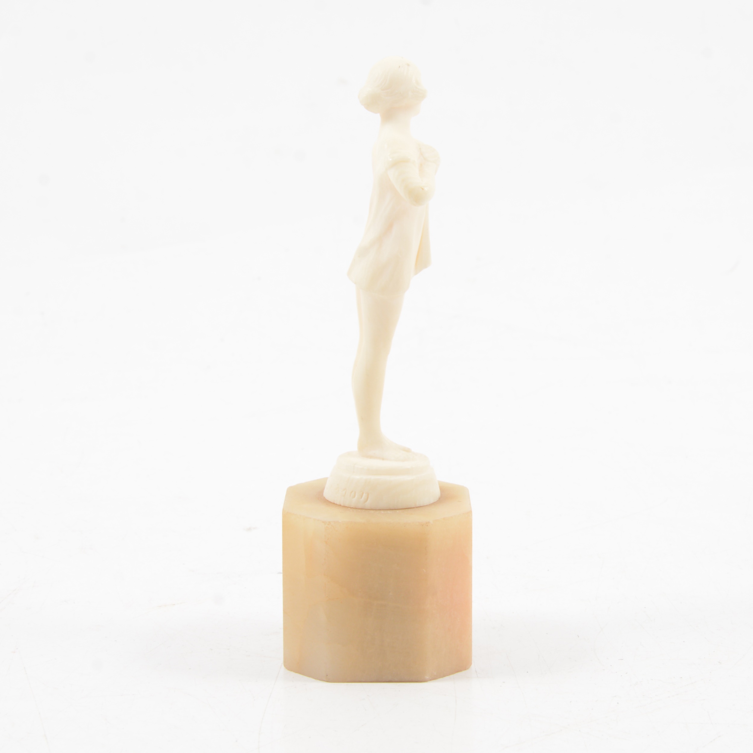Louis Sasson, an Art Deco carved ivory sculpture of a woman - Image 4 of 5