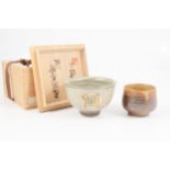 Shimaoka Tatsuzo, a stoneware teabowl; and another Korean teacup