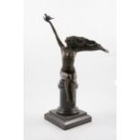 Amadeo Gennarelli, Pigeon Carrier, patinated bronze