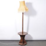 Mahogany standard lamp / occasional table