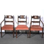 Set of four George IV mahogany dining chairs,