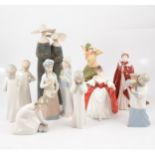 Small collection of Lladro and other Spanish figures,