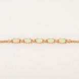 An opal and diamond bracelet.