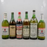 Six bottlings of various vermouth