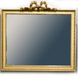 Modern gilt framed mirror, tied ribbon crest