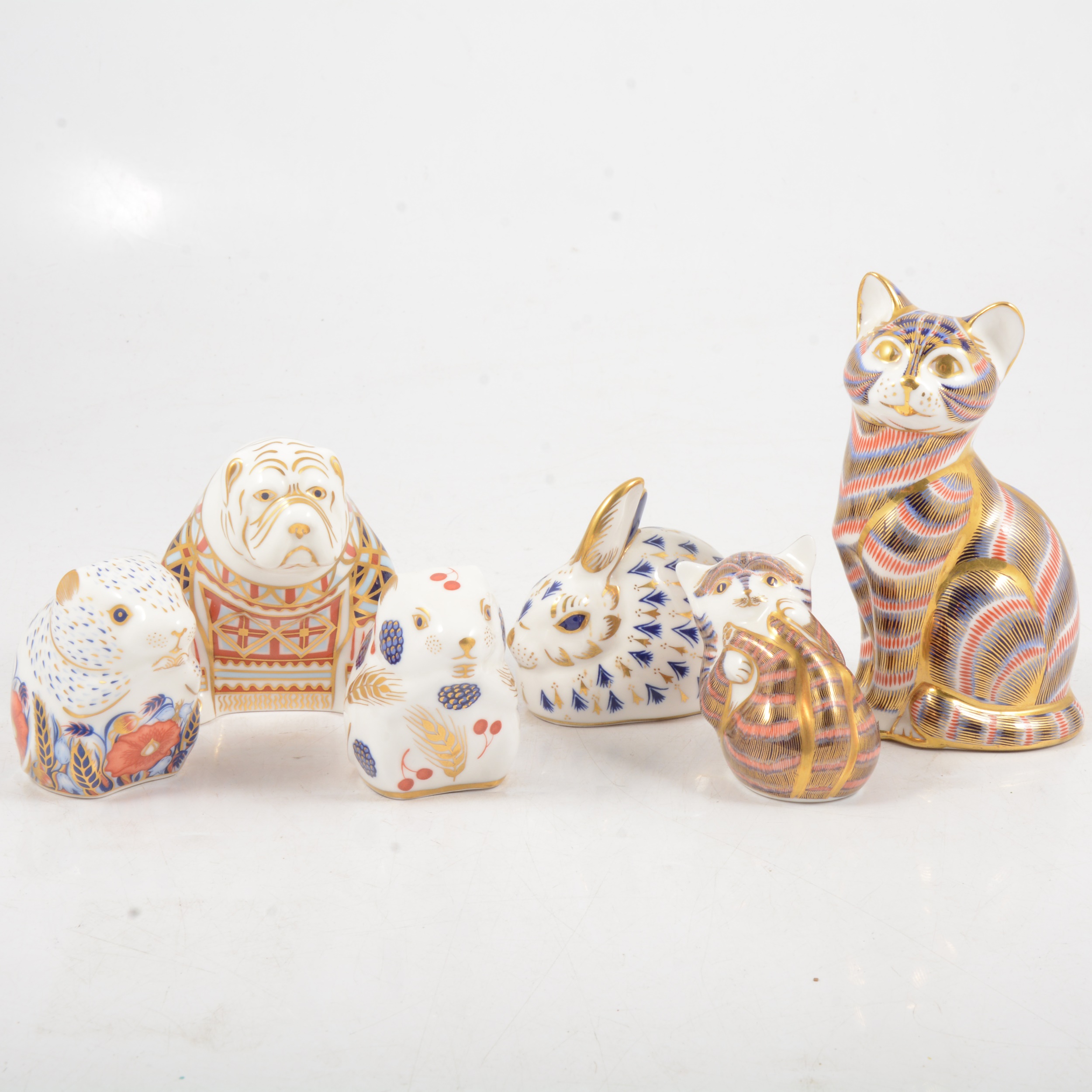 Six Royal Crown Derby paperweights,