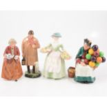 Four Royal Doulton figurines.