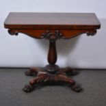William IV mahogany card table