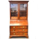 George IV mahogany bureau bookcase